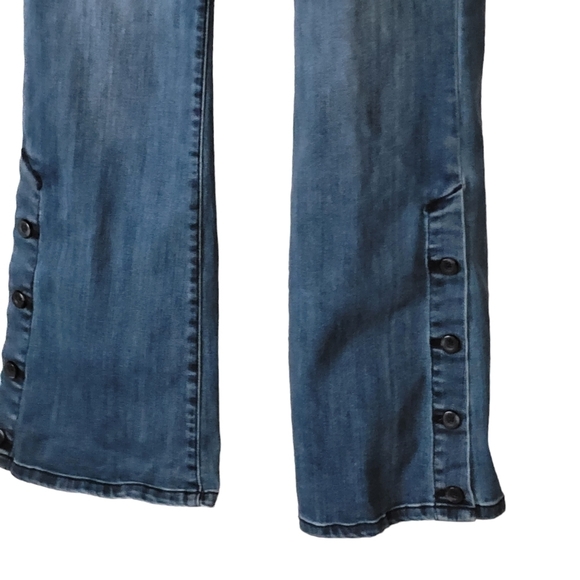 Pilcro Anthropologie High Rise Bootcut Jean Women 30 Button Hem Denim - Picture 6 of 14